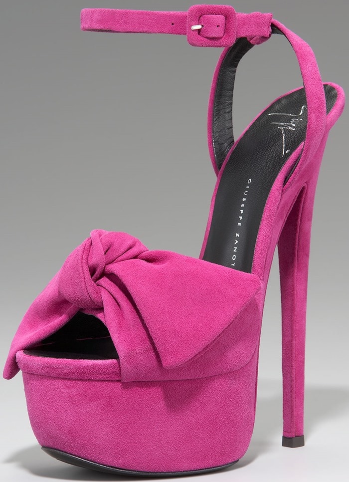 Giuseppe Zanotti Bow Platform Sandals in Fuchsia