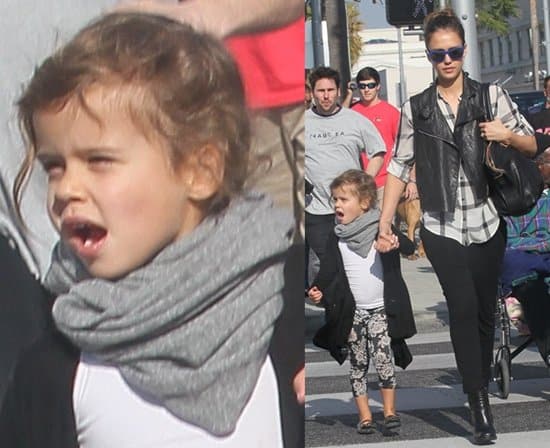 Jessica Alba heading to lunch with her daughter Honor Marie Warren in Beverly Hills on February 24, 2012