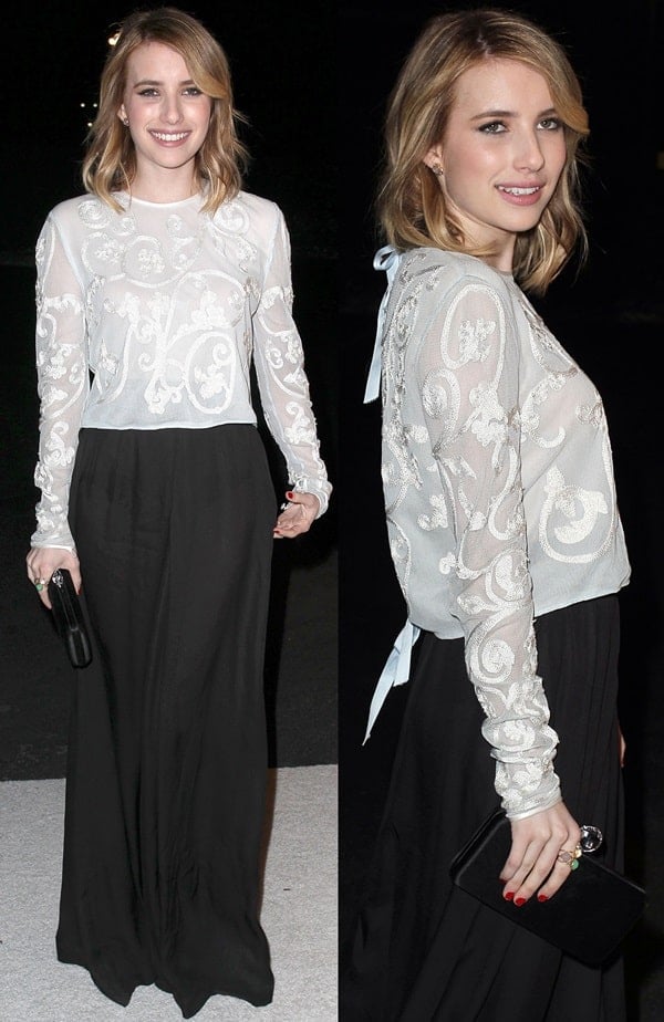 Emma Roberts attends the British Fashion Council's London Show Rooms L.A. opening cocktail party