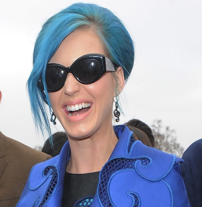 Katy Perry attends the Viktor & Rolf Fall/Winter 2012 presentation held at Espace Ephemere Tuileries