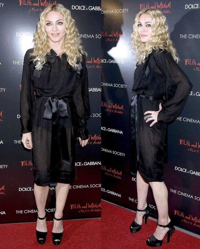 Madonna at The Cinema Society and Dolce and Gabbana screening of "Filth And Wisdom"