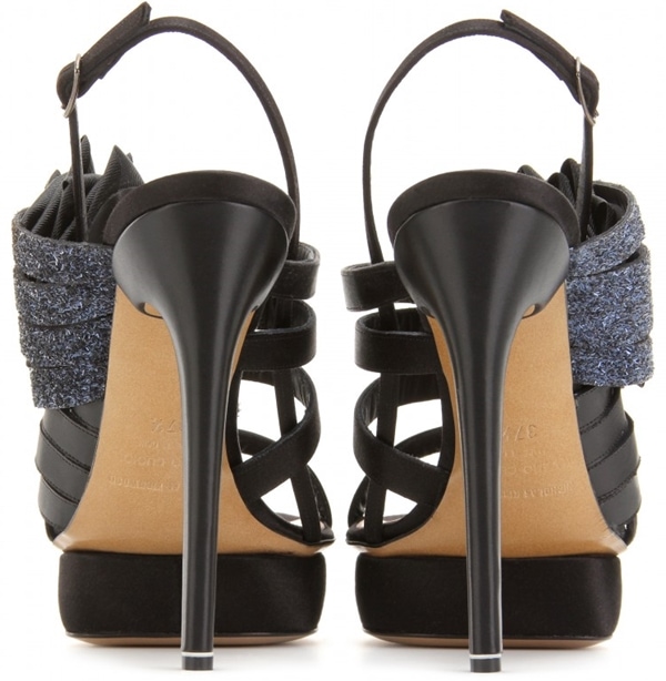 Nicholas Kirkwood Satin and Glitter Sandals