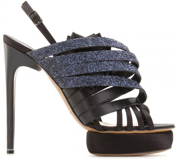 Nicholas Kirkwood Satin and Glitter Sandals