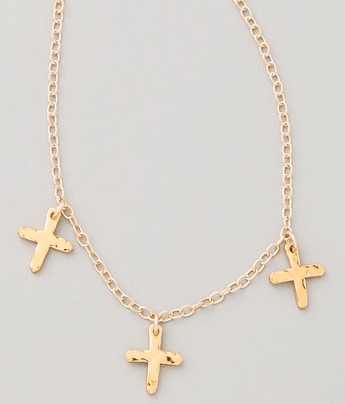 GORJANA Cross Over Three Charm Necklace