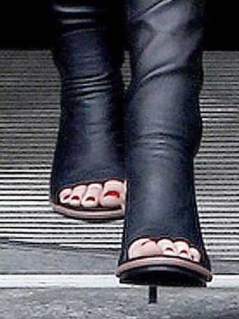 Kristen Stewart wearing Balenciaga glove sandals