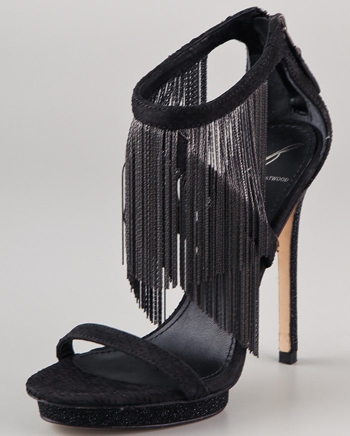 Who Looks Best in Brian Atwood Cassiane Chain Fringe Sandals?