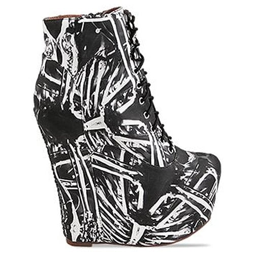 Black Milk X Jeffrey Campbell 'Damsel' wedge bootie in Bone Machine