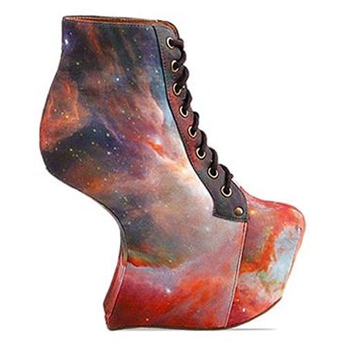 Black Milk X Jeffrey Campbell 'Night Lita' heel-less lace-up boot in Rainbow Galaxy