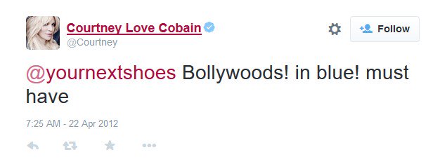 Courtney Love Cobain is a fan of Christian Louboutin Bollywoody