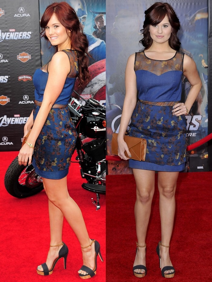 Debby Ryan's sheer-paneled Timo Weiland 'Thistle' dress