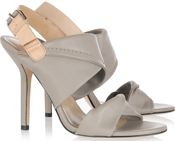 Diane Von Furstenberg Beige Sinead Two-Tone Leather Sandals