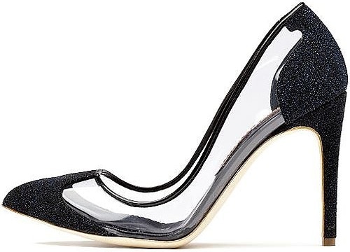 Rupert Sanderson 'Prunia' Glitter-Paneled PVC Pumps