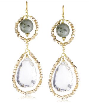 Amanda Rudey Divas and Heroines Labradorite and Lily Earrings