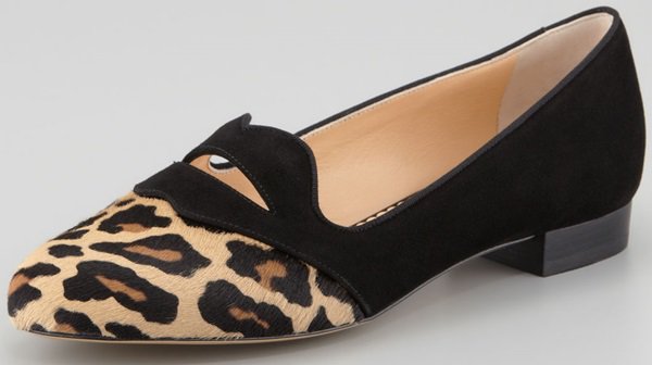 Charlotte Olympia Leopard Toe Patent Loafer