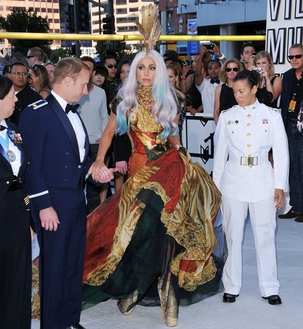 Lady Gaga wearing Alexander McQueen at the 2010 MTV Video Music Awards