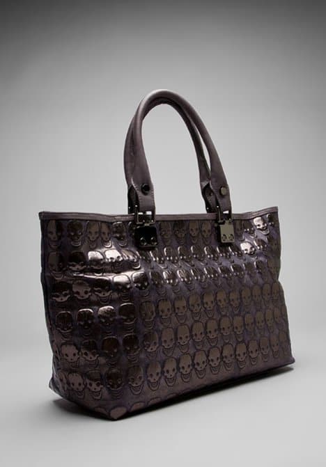 Treesje Mortale Tote Grande in Gunmetal Skulls