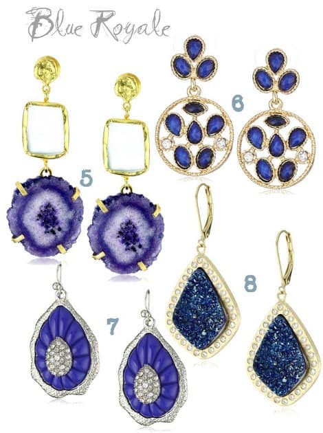 Blue royale statement earrings