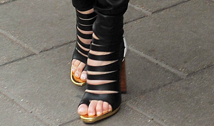 Charlize Theron's feet in Christian Louboutin shoes