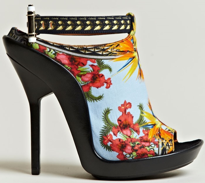 Givenchy Multicolor Printed Open Toe Stilettos Side