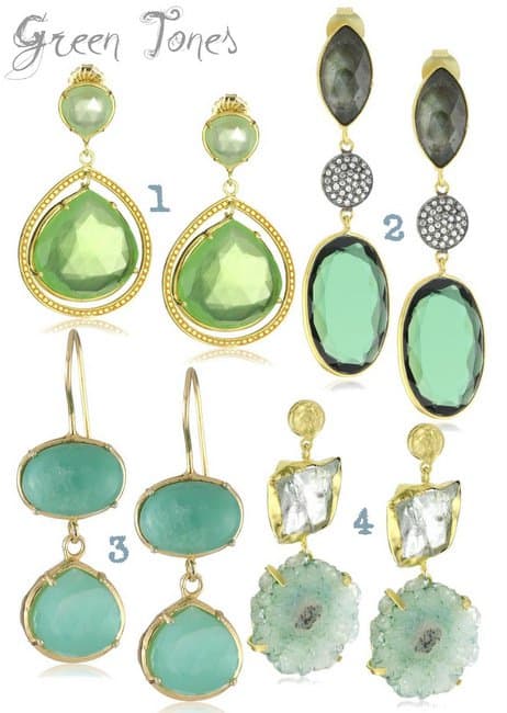 Green statement earrings