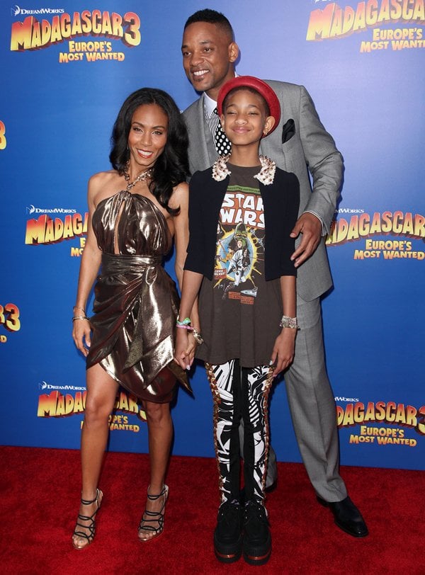 Jada Pinkett Smith, Willow Smith, and Will Smith at the New York Premiere of Dreamworks Animation's 'Madagascar 3: Europe's Most Wanted'