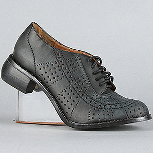 Jeffrey Campbell 'Upend' clear heel oxfords in black wash clear