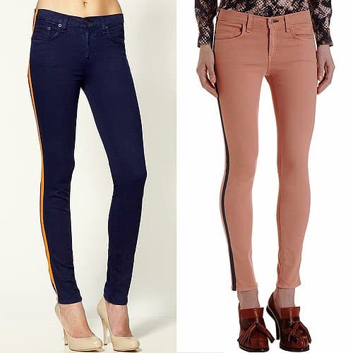 Rag & Bone Tuxedo Skinny Jeans in Iris and Salmon