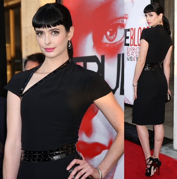 Krysten Ritter looks fabulous in a black Alexander McQueen dress at HBO's 'True Blood' Season 5 Premiere