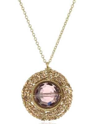Dana Kellin "Bordeaux Mix" Medallion Pendant Necklace