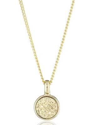 Marcia Moran Gold Druzy Small Circle Pendant Necklace