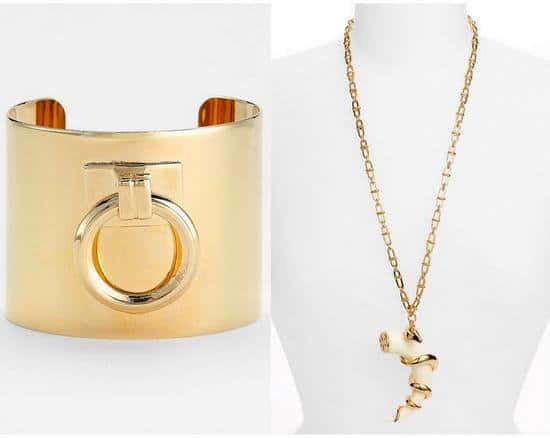 Tory Burch cuff and pendant long necklace
