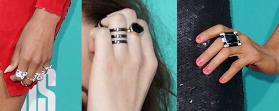 The statement rings Ciara, Kristen, and Paris wore at the MTV Movie Awards