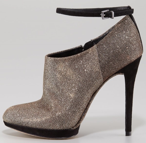 B by Brian Atwood Sparkle Ankle Strap Booties