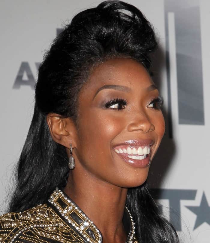 Brandy accessorized with Sorelina and Soffer Ari jewelry at the 2012 BET Awards