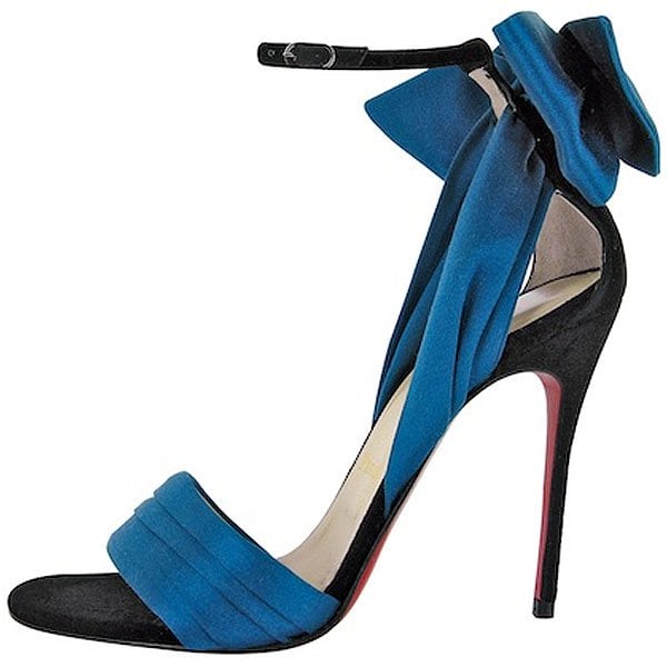 Christian Louboutin Vampanodo satin bow sandals in blue satin