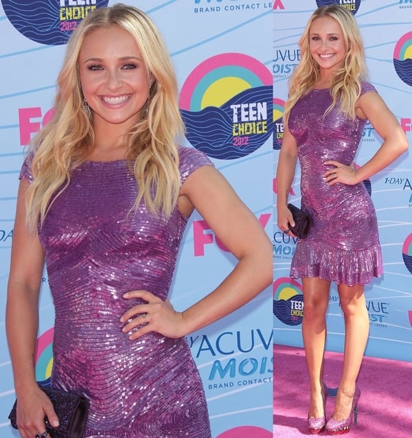 Hayden Panettiere's heavily beaded purple Zuhair Murad dress, while somewhat matching the carpet, showcased her impeccable style
