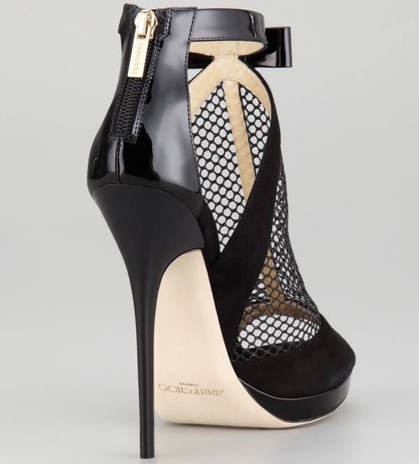 Jimmy Choo 'Callie' Mixed Media T-Strap Sandals