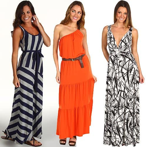 Maxi dresses with removable belts, drawstrings, and elastic waists, ensuring a perfect fit during and post-pregnancy. Featured are designs from Rip Curl, MICHAEL Michael Kors, and Rachel Pally