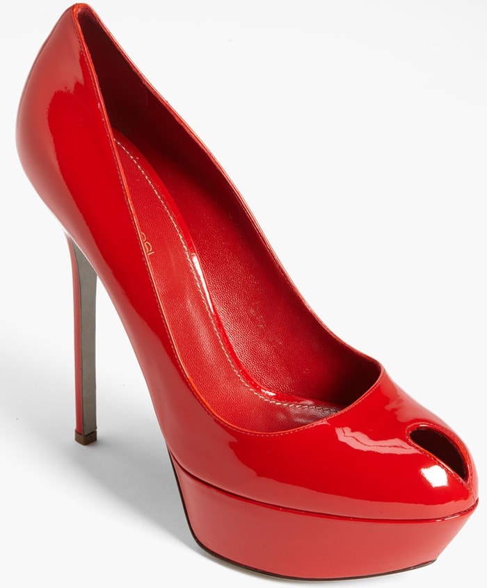 Sergio Rossi Red Cachet Peep Toe Pump