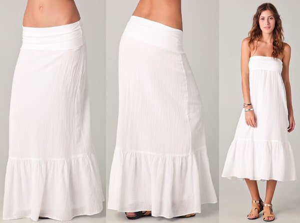 Splendid Gauze Maxi Skirt in White