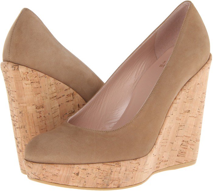 Stuart Weitzman Corkswoon Wedges Tan Nubuck