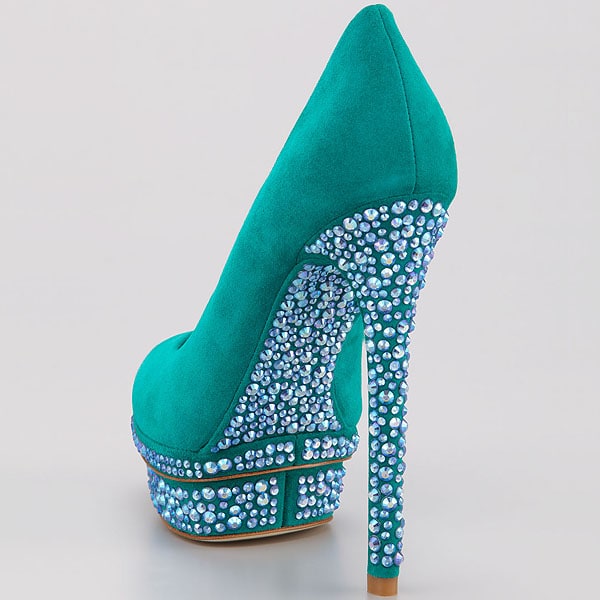 B Brian Atwood 'Francoise' Crystal-Detailed Platform Pump