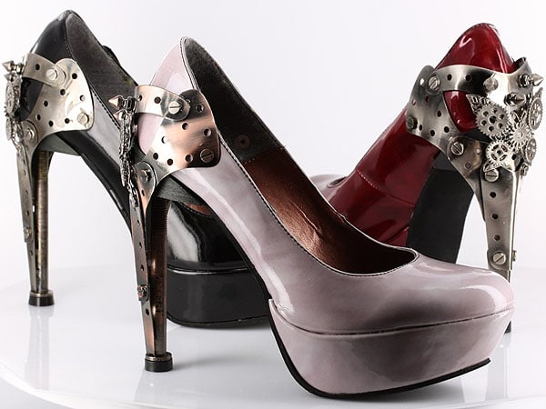 Hades 'Eiffl' metal heel platform pumps