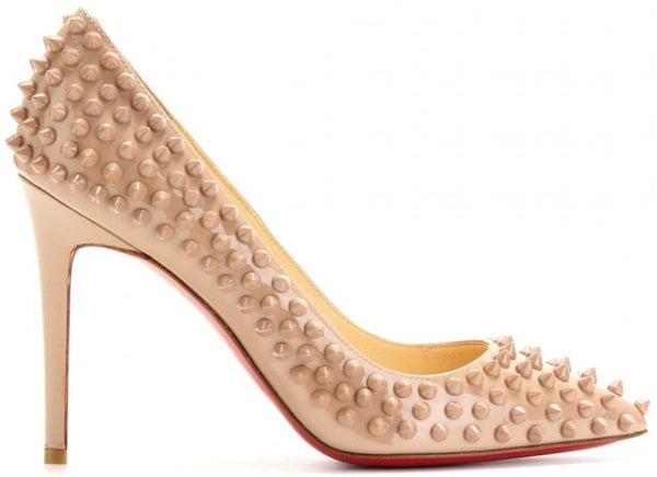 Christian Louboutin Pigalle Spikes Pumps in Nude