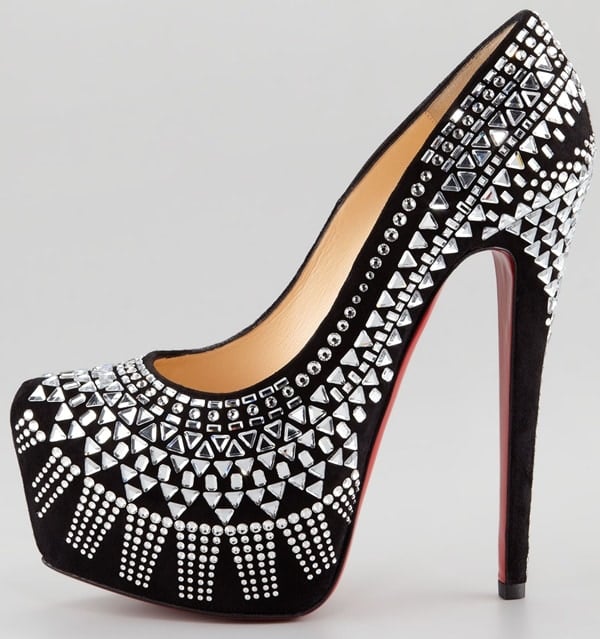 Christina Aguilera Rocks Decorapump Strass Platform Red Sole Pumps