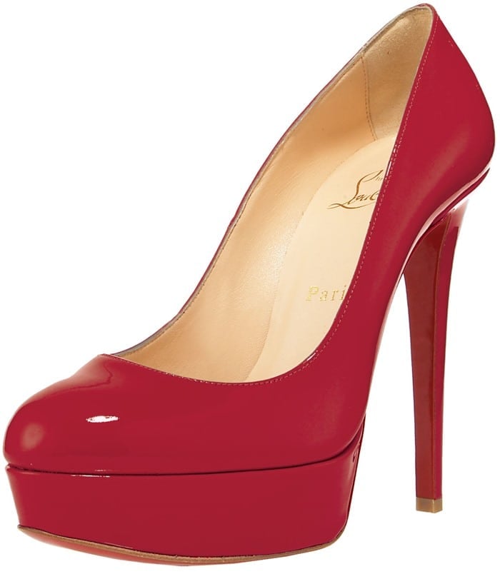 Christian Louboutin 'Bianca' Patent Platform Pump in Red