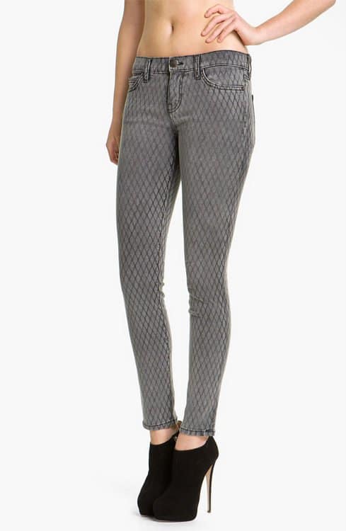 Current/Elliott Print Stretch Skinny Jeans in Fishnet