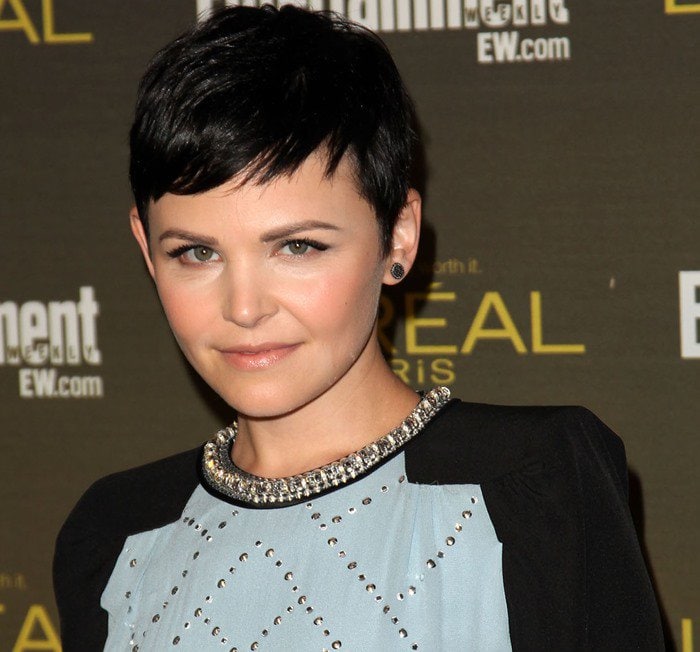 Ginnifer Goodwin shows off her black pixie haircut at the Entertainment Weekly Pre-Emmy Party
