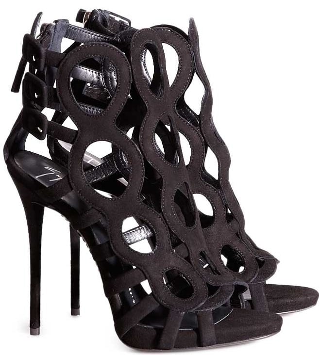 Giuseppe Zanotti Black Cutout Buckled Sandal