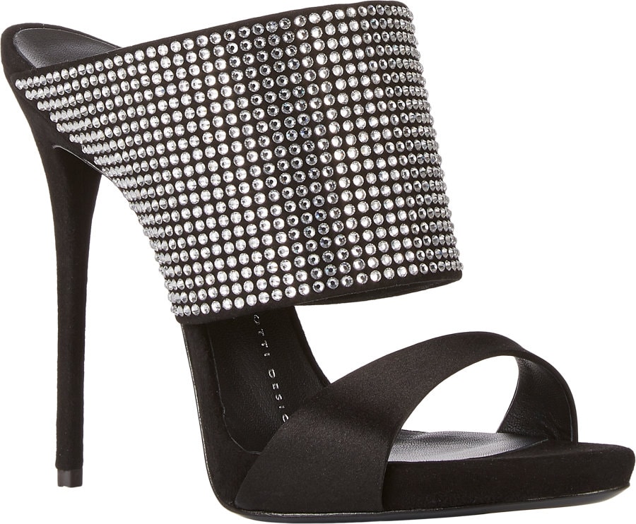 Giuseppe Zanotti Silver Crystalembellished Slide Sandals